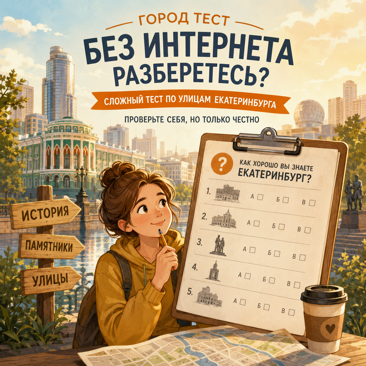 Город Тест Без интернета разберетесь? Сложный тест по улицам Екатеринбурга Проверьте себя, но только честно