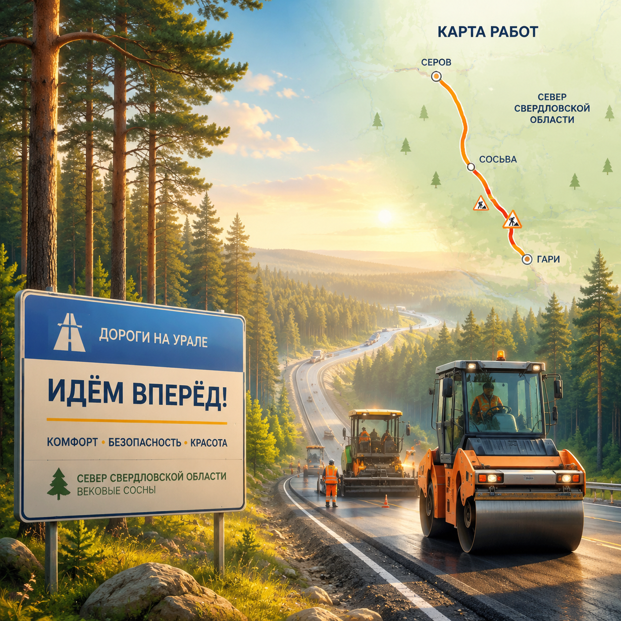 Дороги и транспорт На Урале начали ремонтировать самую красивую трассу. Карта работ На севере Свердловской области дорогу обрамляют вековые сосны