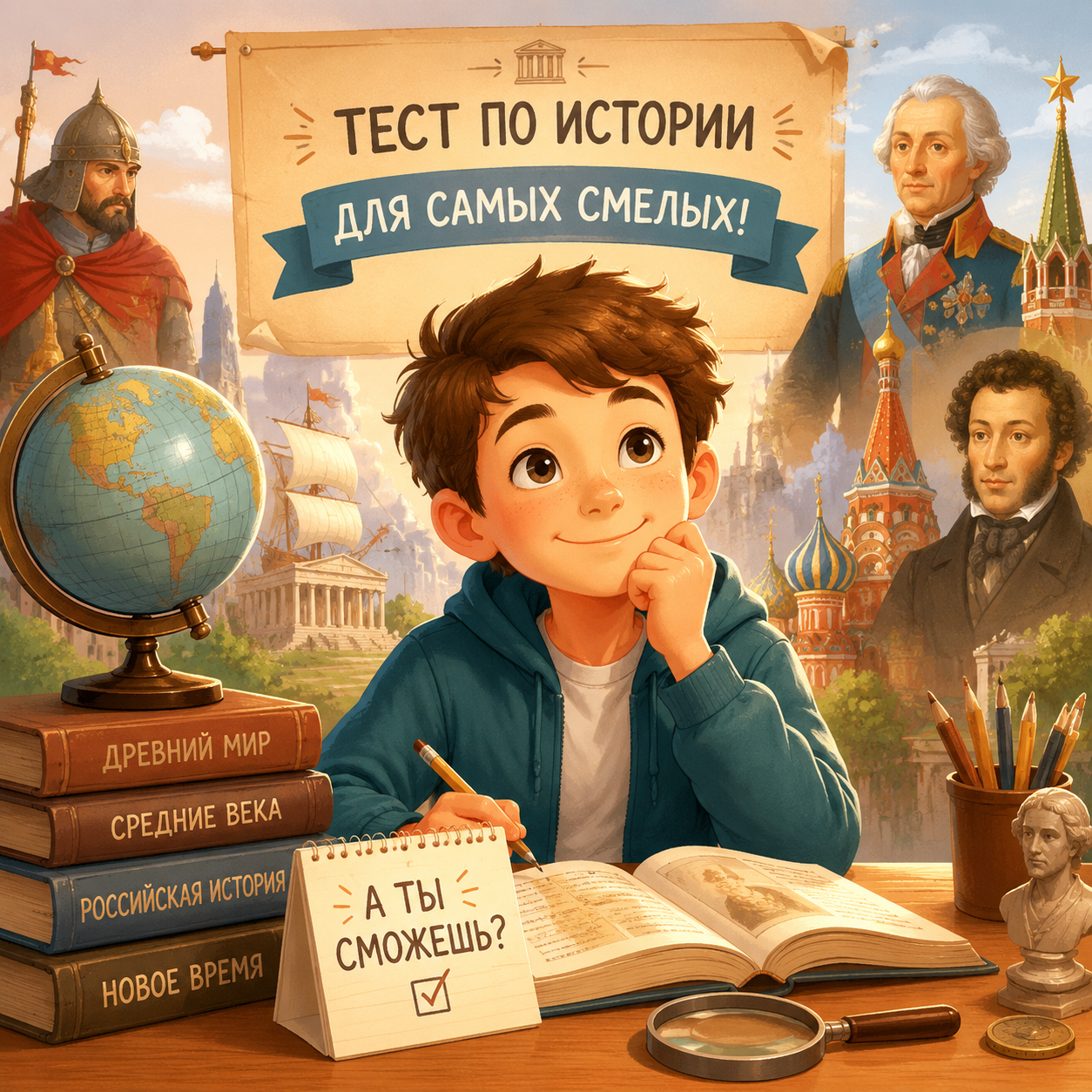 Развлечения Тест Школьник ответит на все вопросы, а вы осилите? Тест по истории для самых смелых Вспомните учебную программу